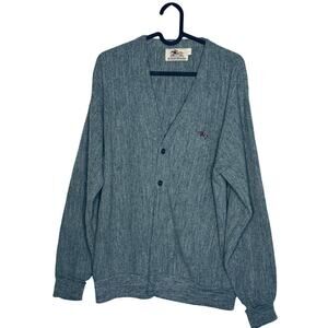 Steeplechase Sweater Cardigan Gray Large Grandpa Academia Preppy